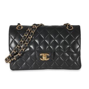 Chanel Black Lambskin Small Double Flap Bag